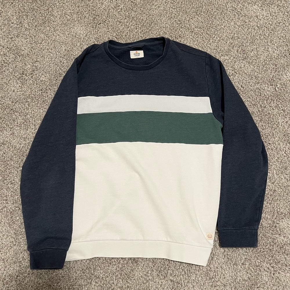 Men’s Marine Layer Striped Sweatshirt, Size Large